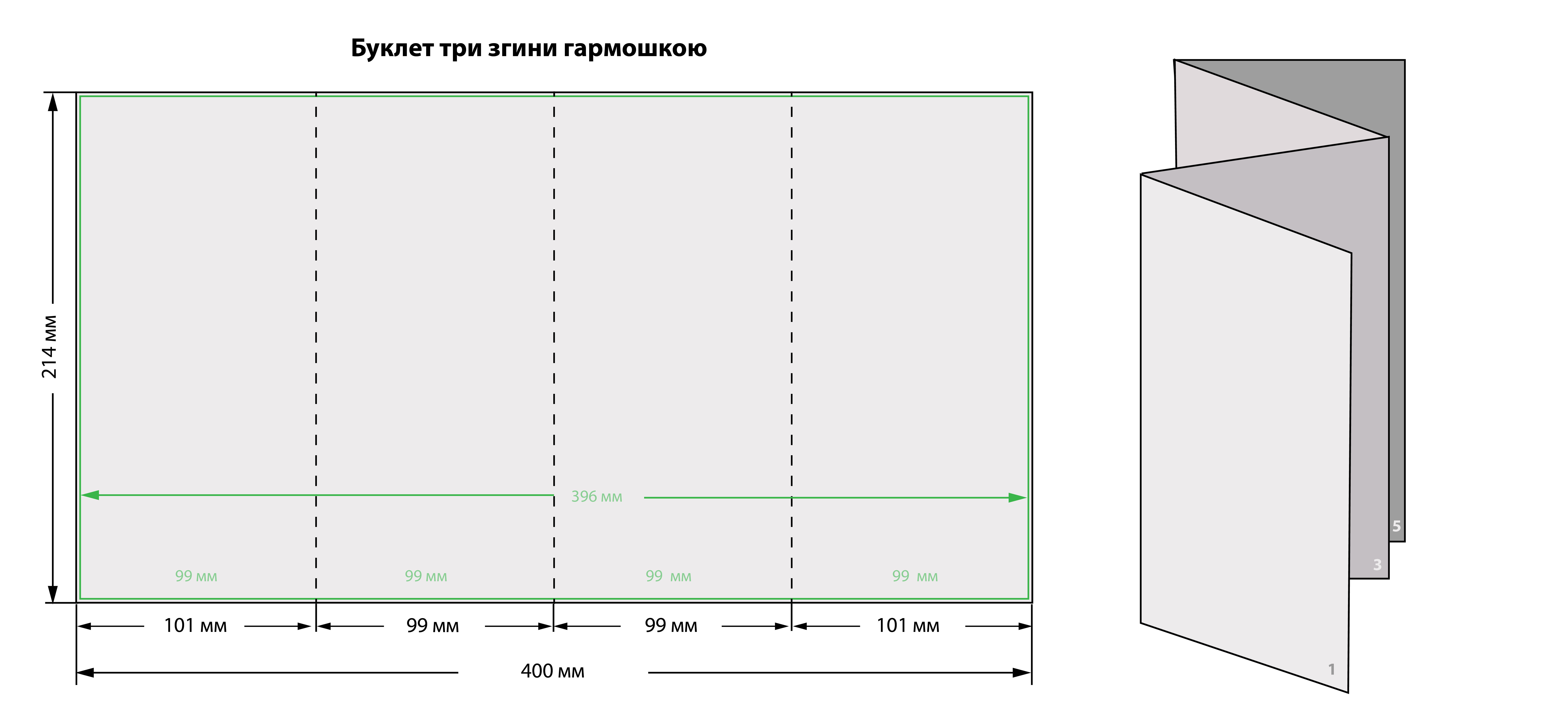 3 фальца гармошкой